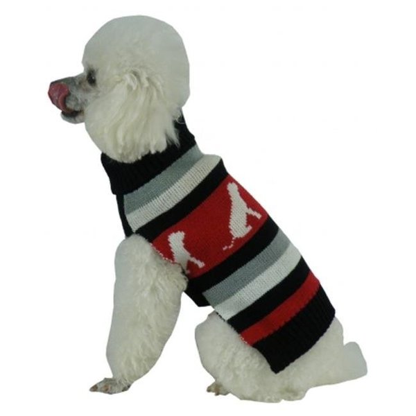 Petpurifiers Dog Patterned Stripe Fashion Ribbed Turtle Neck Pet Sweater; Medium PE785799